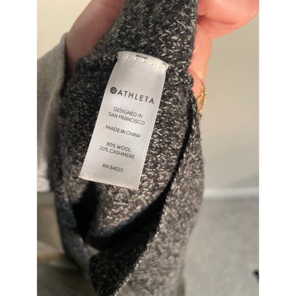 Athleta Perspective Wool Cashmere Crew Sweater In Black Marl Size Small - Picture 11 of 12